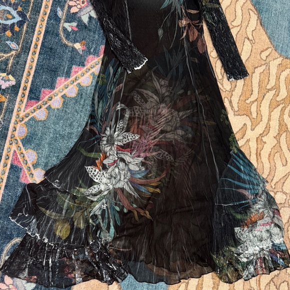 Komarov Black Floral Long Sleeve Dress - Picture 4 of 7